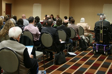 Report on Health & Homelessness conference. Photo: Cyndi Sweeney