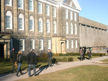 Students walk across Dalhousie campus
