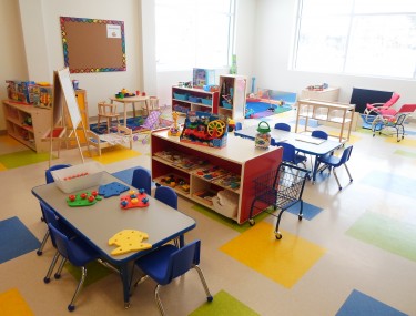 The centre can hold 178 kids. Some of the rooms will be used for mommy and tot programs.