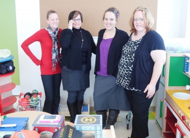 Kids and Company staff from left to right: Megan Power site supervisor Halifax, Sue Purser vice-president operations, Melanie Read site supervisor Dartmouth, Dorothy DeVonge-Morphy site director supervisor.