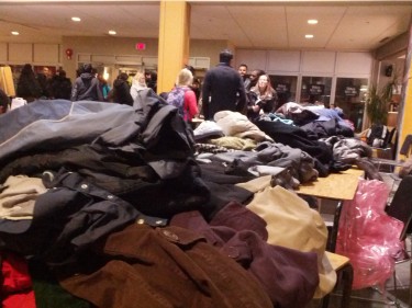 There were between 75 and 80 coats available for international students. (Photo: Mackenzie Scrimshaw)