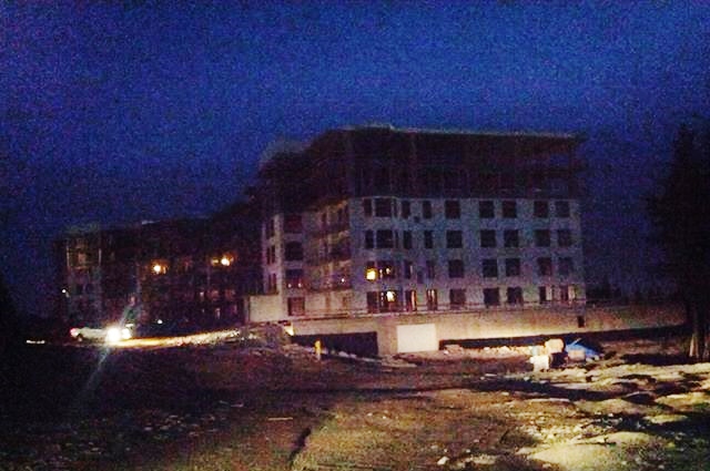 The apartment complex in Clayton Park--the site where the 21-year-old man fell to his death and another man was injured.