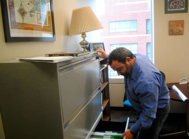 Lewis MacKinnon in the Office of Gaelic Affairs (photo: Olivia Rempel)