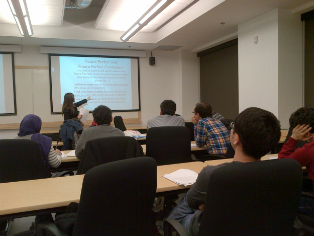 International students attending an ESL workshop in the Mona Campbell Building at Dalhousie. (Photo: Jennifer Grudic)