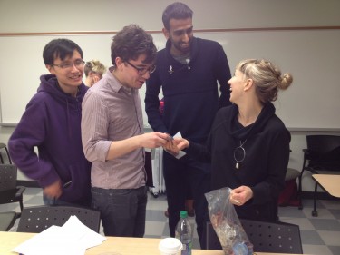 Workshop presenters hand out free condoms at the Consent is Sexy workshop (Photo: Megan Marrelli)