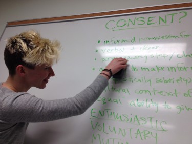 Venus Envy came to SMU to talk about consent (Photo: Megan Marrelli)