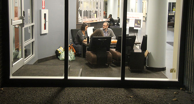 No matter the hour, the writing centre staff were ready to help. Photo: Benjamin Blum