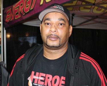 Marcus James at the CeaseFire booth at the Teens Talk Now Expo. Photo: Sergio Gonzalez.