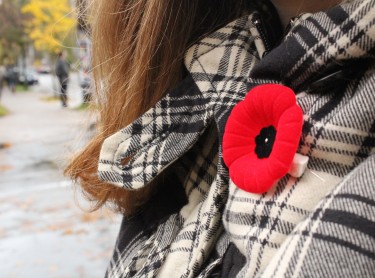 Emily Morgan shows off her poppy. Photo: Hanna McLean
