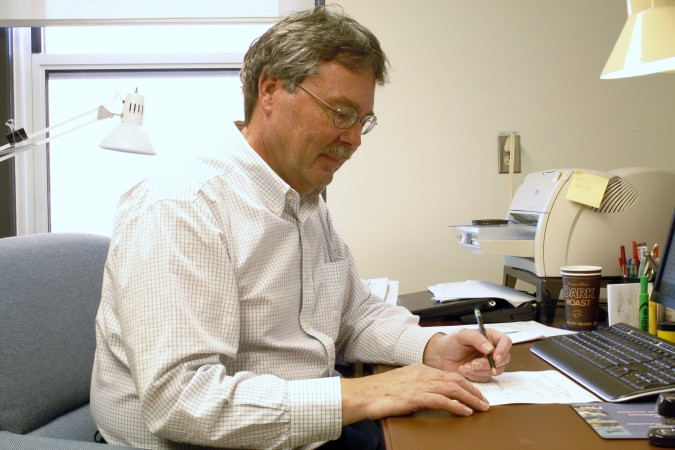 Don Naulls in his office at Saint Mary's University.