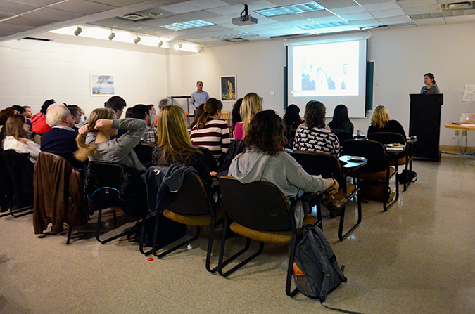 Mellissa Fung speaks to a full room. Photo: Rachel Richard