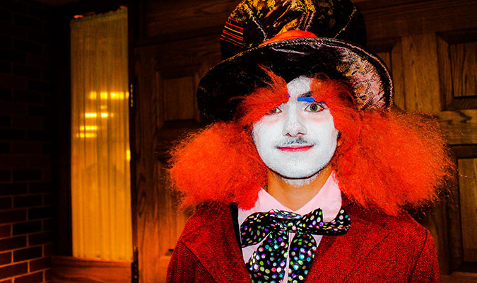 Photo of a person dressed as the mad Hatter