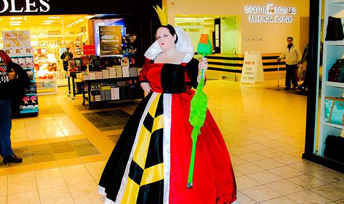 Photo of woman dressed as the Queen of Hearts