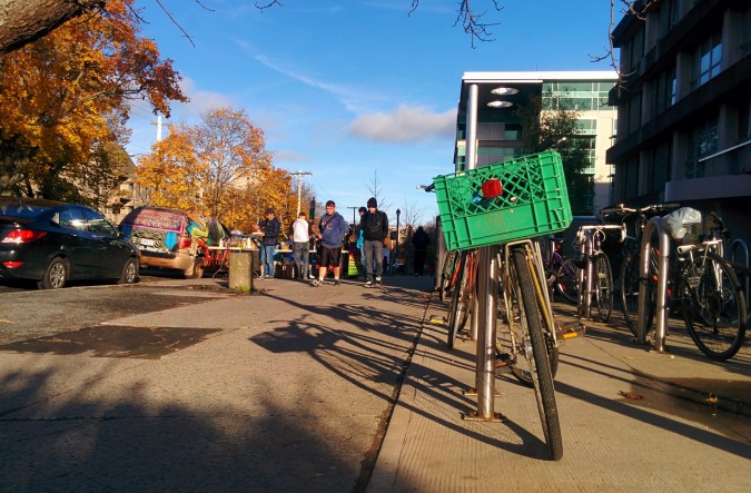 Bikes parked outside the Dal student union building. Photo: Kashmala Fida