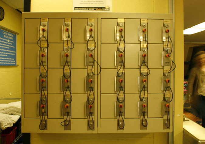 The secure lockers used for storing valuable items. 