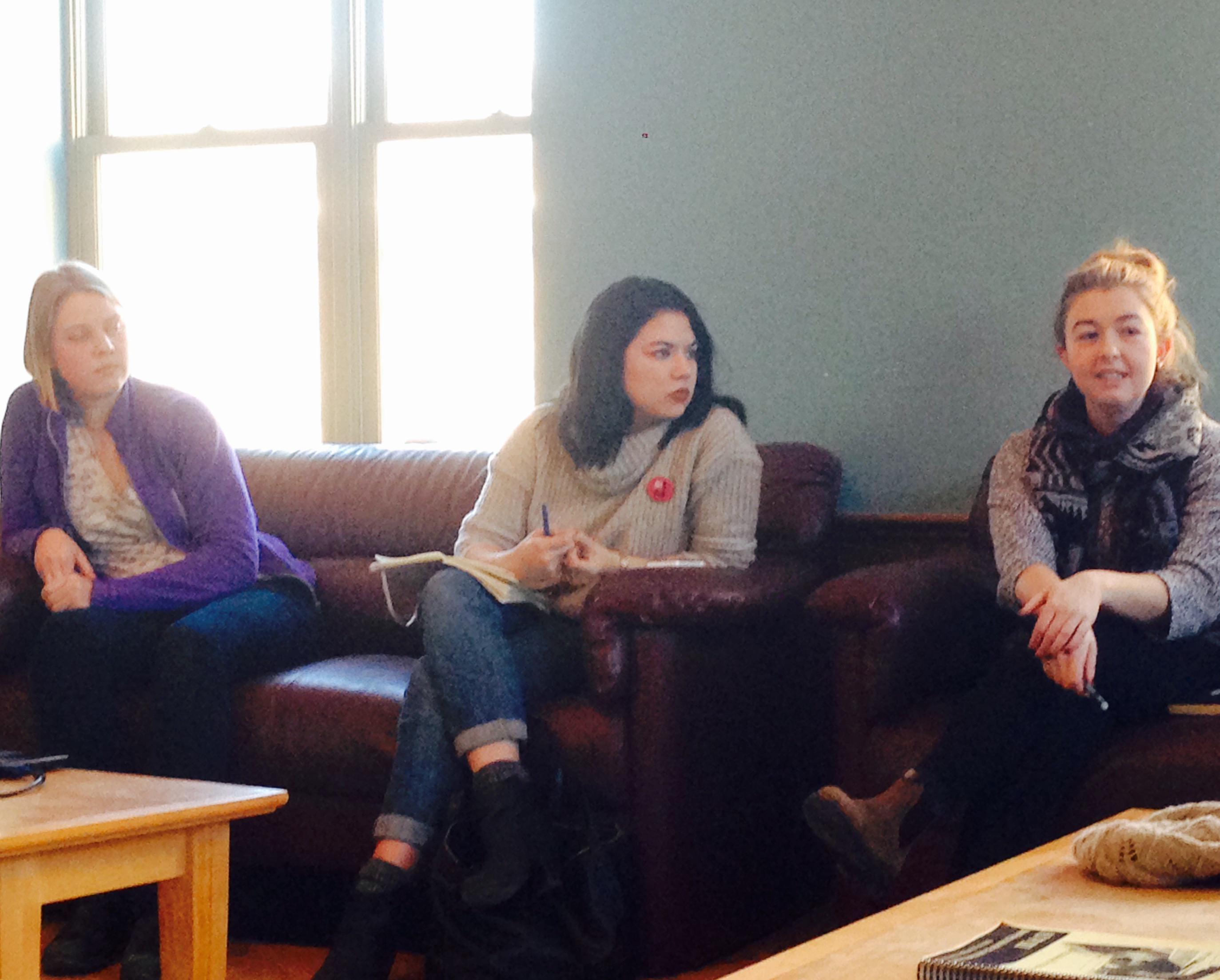 Anika Roberts-Stahlbrand, Michaela Sam and Emily Rendell-Watson speak about their experiences in the KSU (Photo:Katie Thompson)