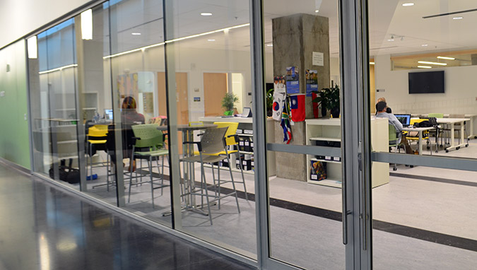 Students work in the International Centre at Dalhousie University. Photo: Rachel Richard