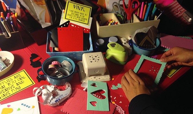 One participant finds the perfect supplies for her valentine. Photo: Angela Crozier